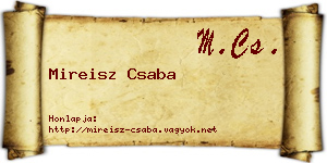 Mireisz Csaba névjegykártya